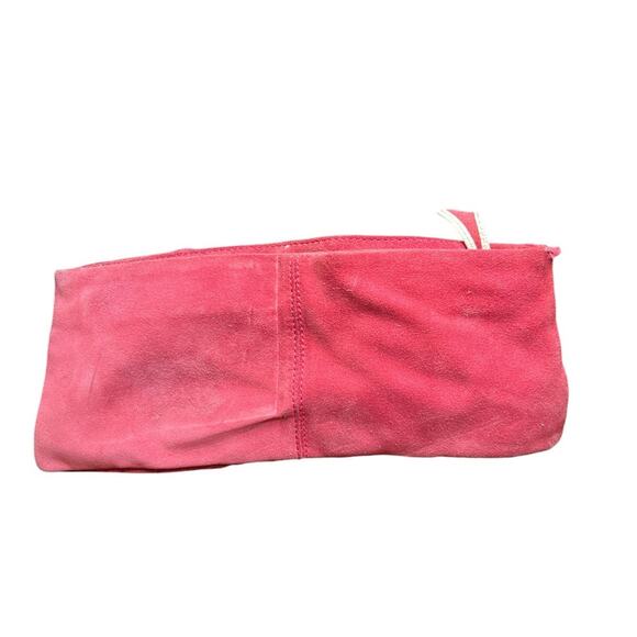 Banana Republic | Pink Rosette Suede Leather Clutch Handbag Purse Vintage Retro - Picture 2 of 10